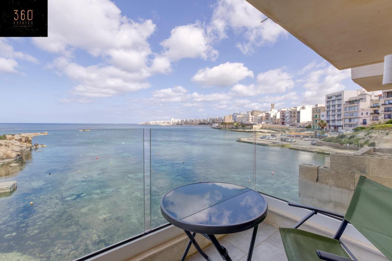 Seafront, Studio Home With Private Seaview Terrace By 360 Estates San Pawl il-Baħar Kültér fotó